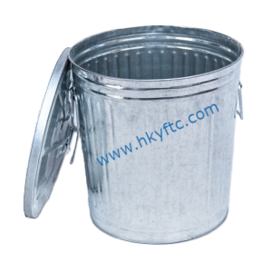 Galvanized Metal Trash Bin